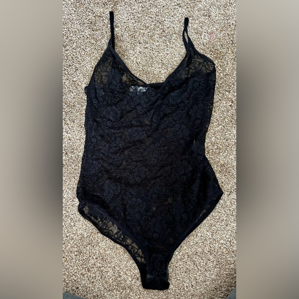 Black Lace Bodysuit Size 8 Fits Like S/M